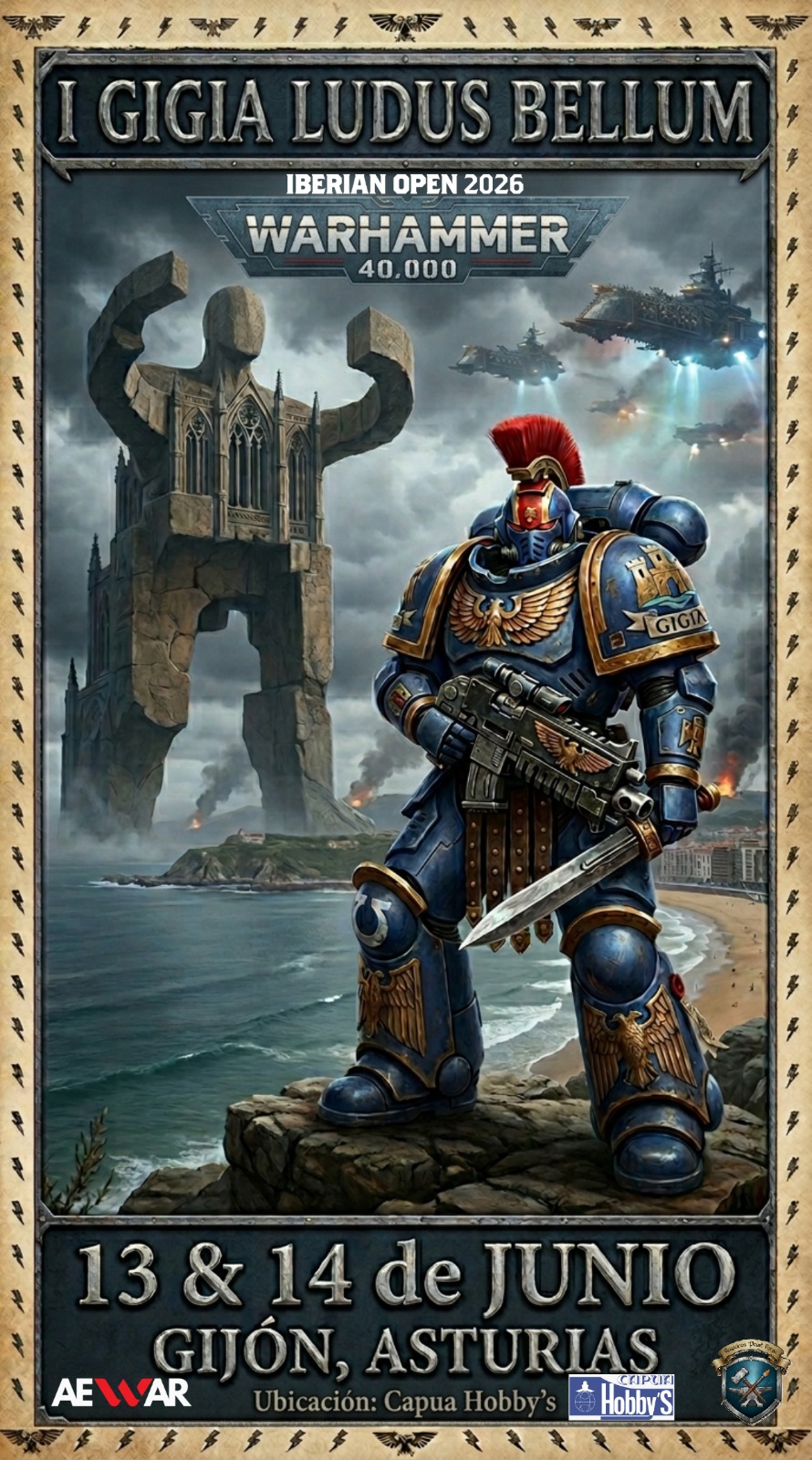 Cartel de I Torneo Warhammer 40K Gigia Ludus Bellum