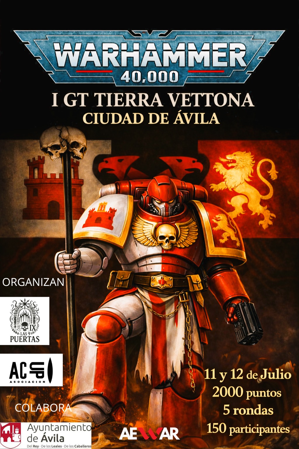 Cartel de I Torneo Warhammer 40K GT Tierra Vettona - Ciudad de Avila