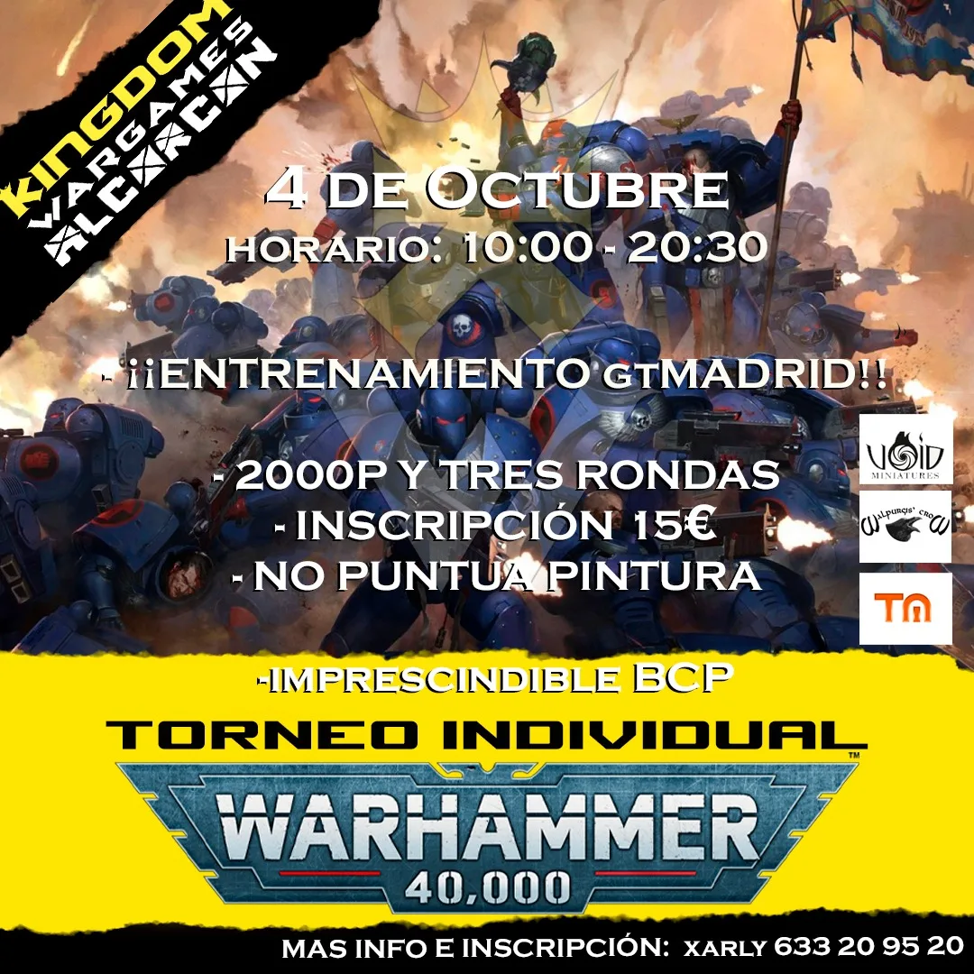 Cartel de II Entrenamiento GT Madrid - Kingdom Wargames Alcorcón