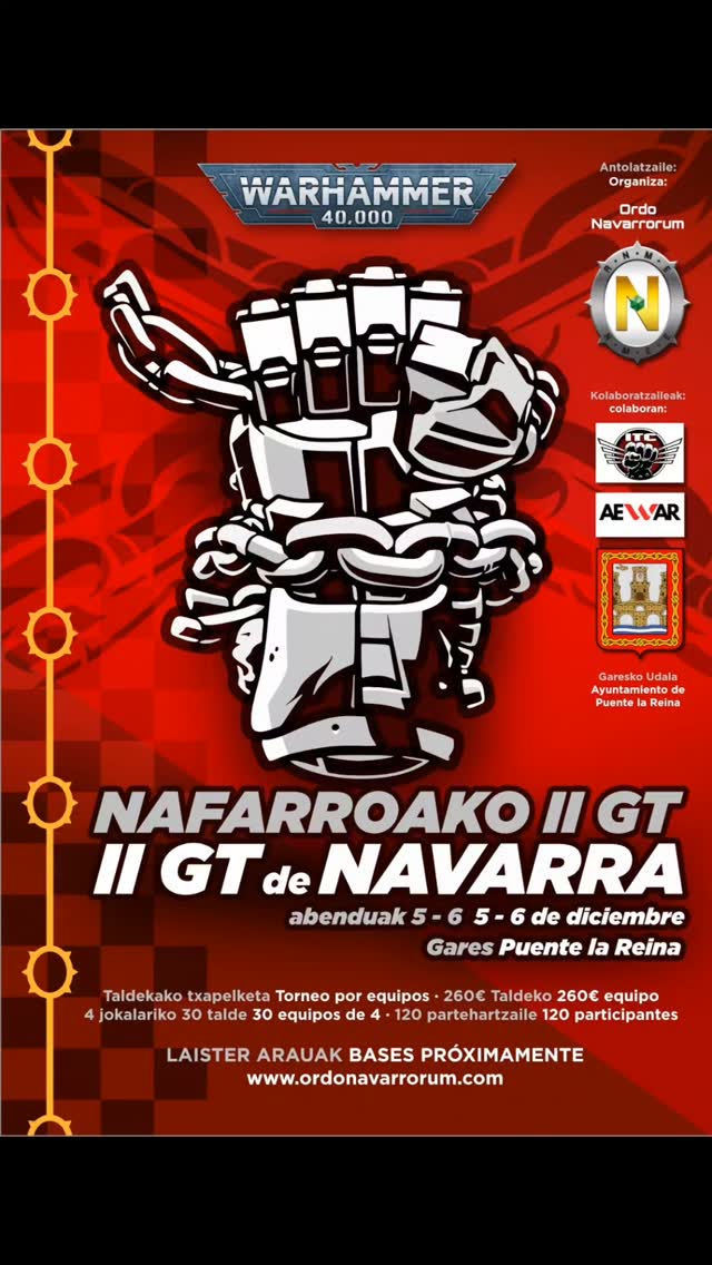 Cartel de II Torneo Warhammer 40K GT Las Cadenas del Reyno