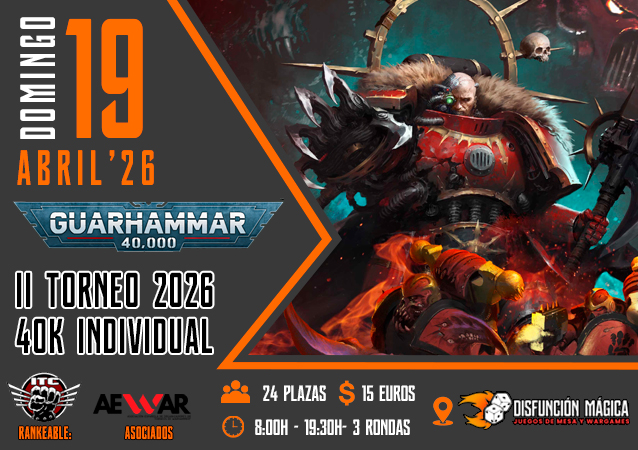Cartel de II Torneo Warhammer 40K Warhammar