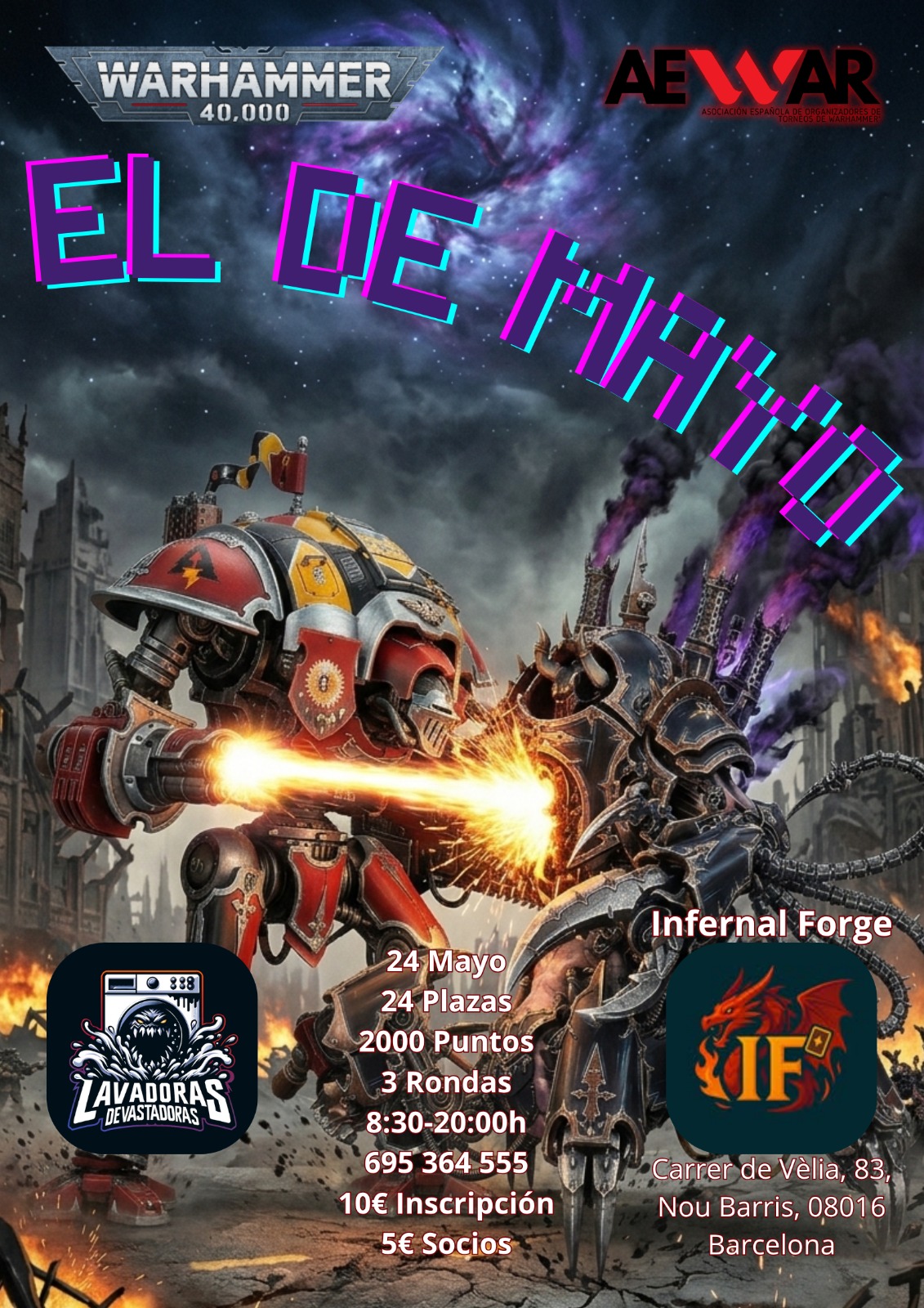 Cartel de III Torneo Warhammer 40K Infernal Forge - El de Mayo 2026