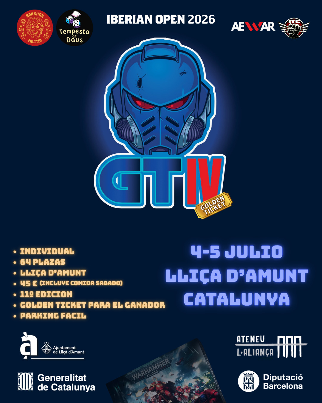 Cartel de IV Torneo Warhammer 40K GT Tormenta de Hostias