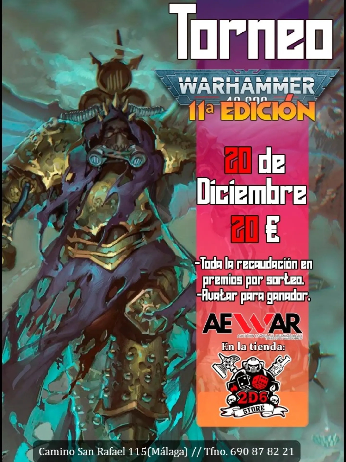 Cartel de Torneo Warhammer 40K 2D6 Store (Diciembre 2026)