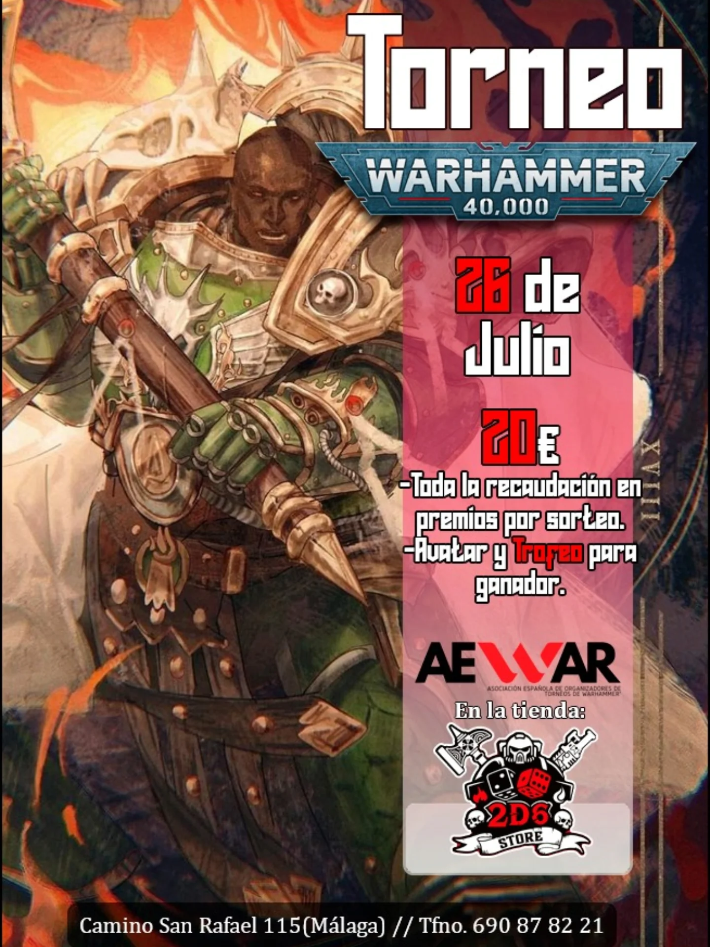 Cartel de Torneo Warhammer 40K 2D6 Store (Julio 2026)