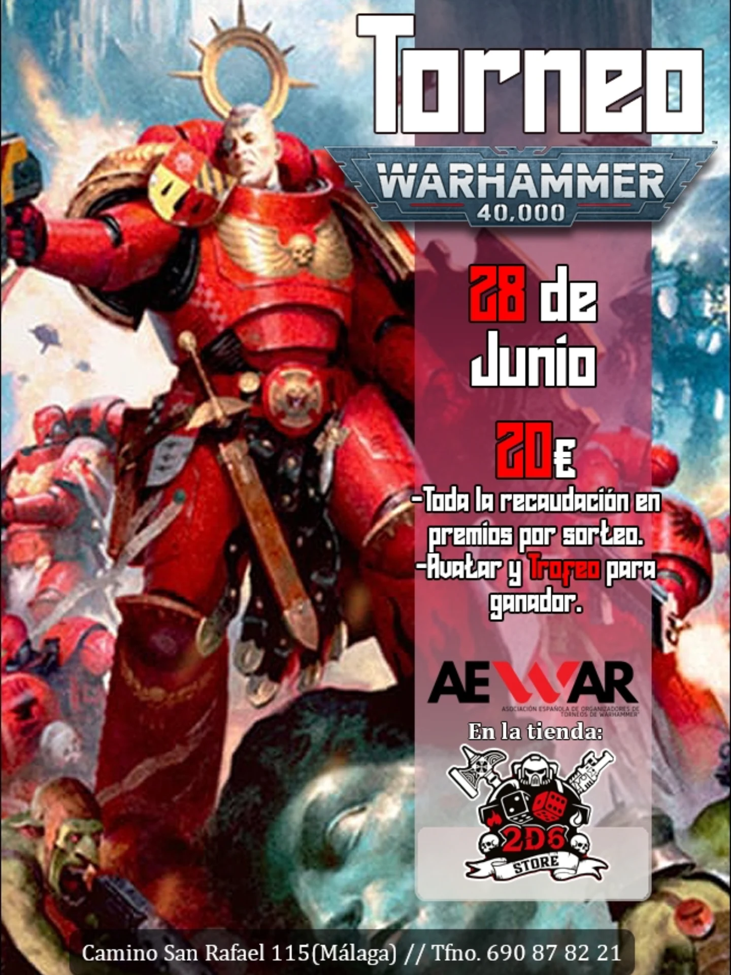 Cartel de Torneo Warhammer 40K 2D6 Store (Junio 2026)