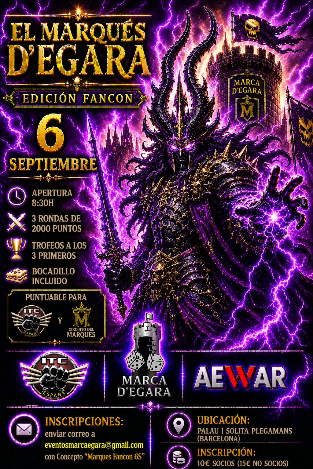 Cartel de Torneo Warhammer 40K El Marques d´ Egara Fancon Domingo - Septiembre 2026