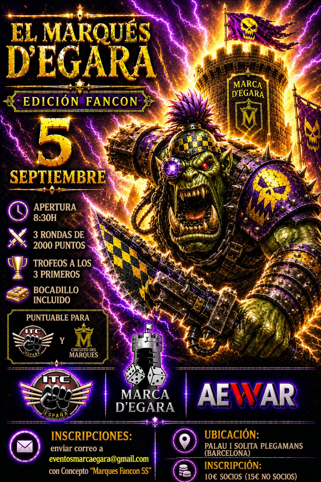 Cartel de Torneo Warhammer 40K El Marques d´ Egara Fancon Sábado - Septiembre 2026