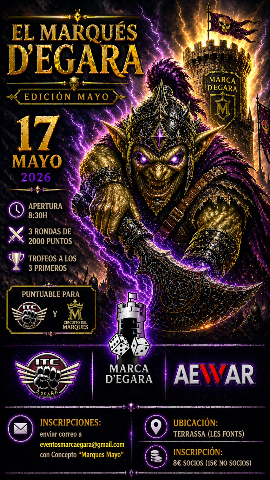 Cartel de Torneo Warhammer 40K El Marques d´ Egara Mayo 2026