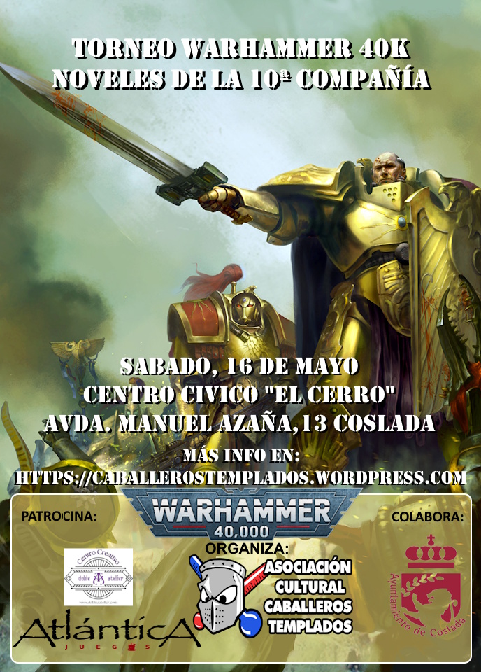 Cartel de Torneo Warhammer 40K Nóveles de la 10ª Compañía