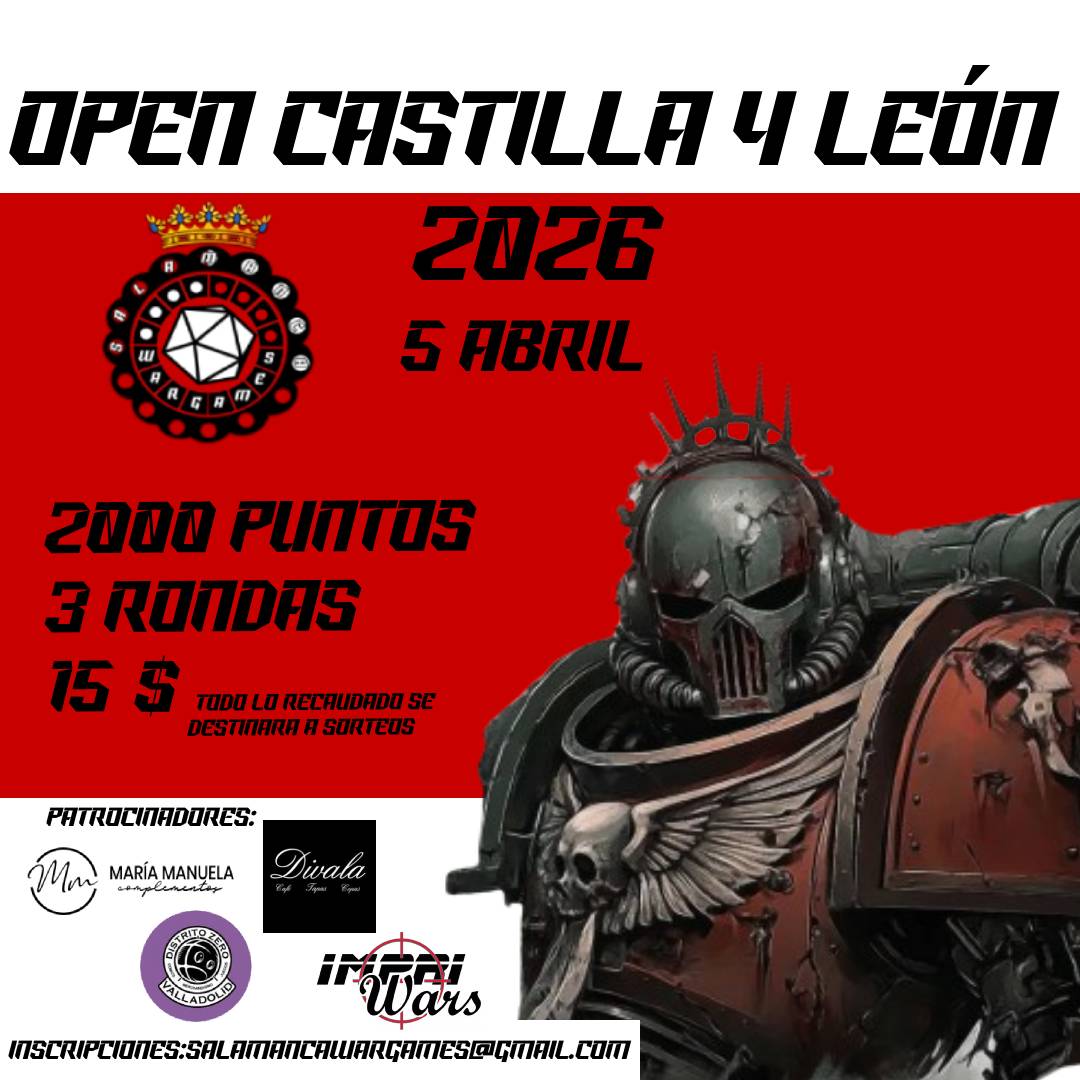 Cartel de Torneo Warhammer 40K Open CyL 2026 Salamanca Wargames