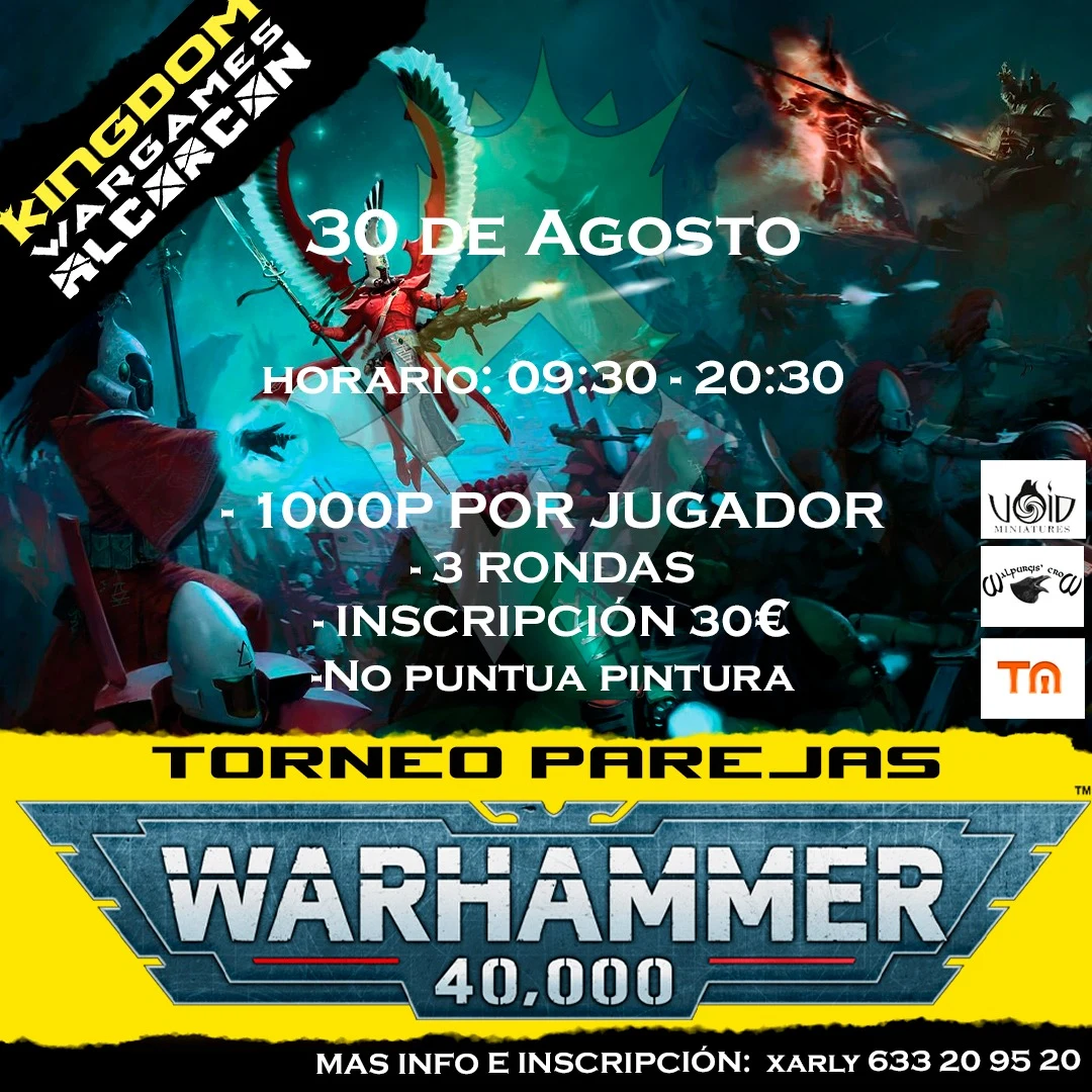 Cartel de Torneo Warhammer 40K por parejas Kingdom Wargames Alcorcón