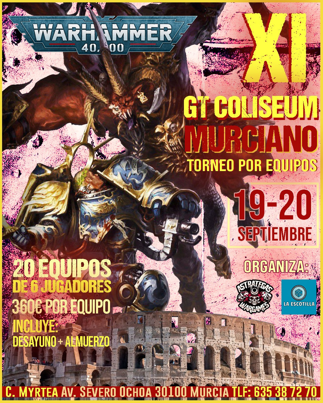 Cartel de XI Torneo Warhammer 40K GT Coliseum Murciano