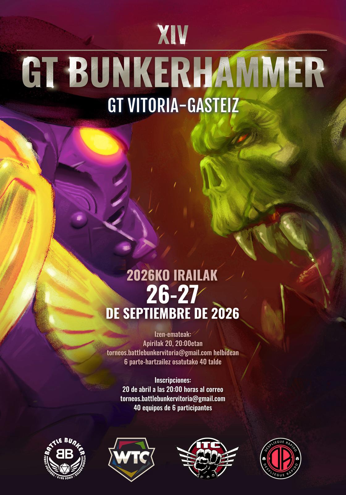 Cartel de XIV Torneo Warhammer 40K GT Bunkerhammer