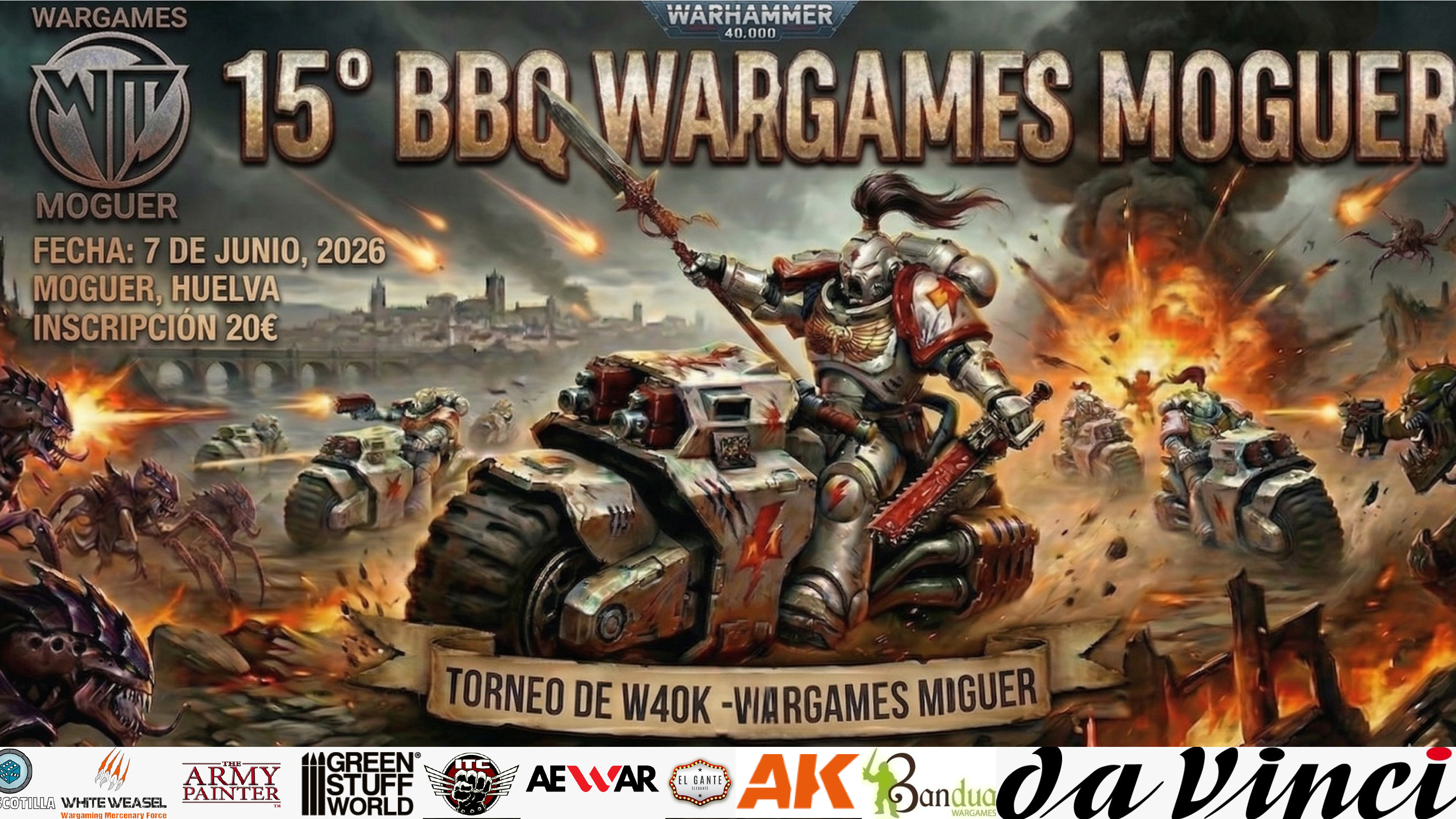 Cartel de XV Torneo Warhammer 40K BBQ Wargames Moguer